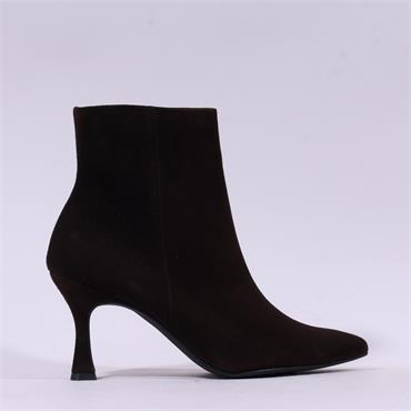 Paul Green High Heel Ankle Boot - Brown Suede